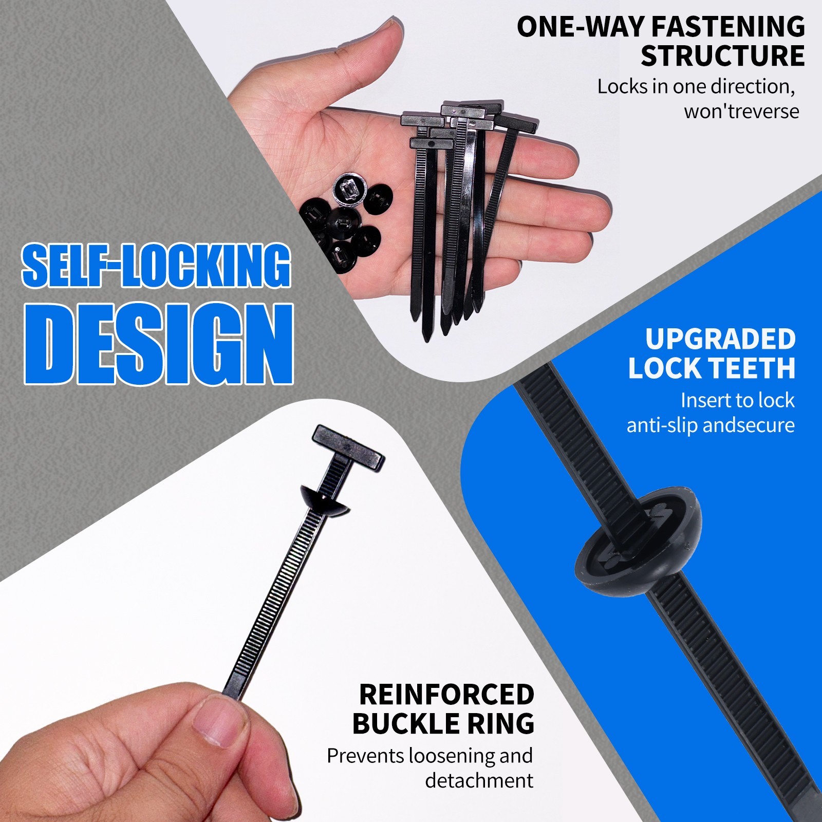 50PCS Heavy Duty Nylon Cable Ties Self-Locking Universal Zip Ties