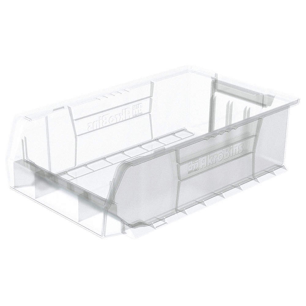 AKRO-MILS 30280SCLAR Super Size Bin,Clear,Plastic,6 in 40K416