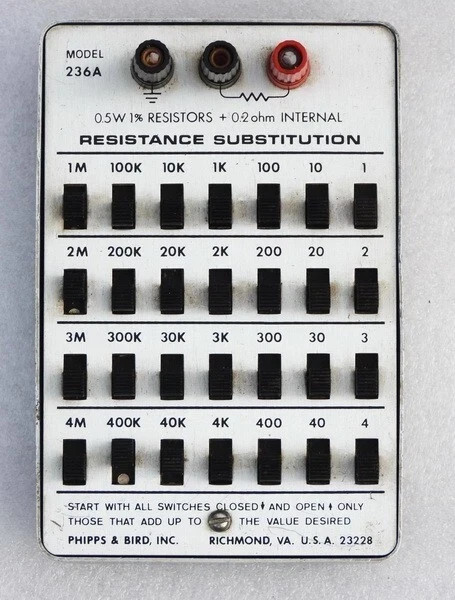 MINT PHIPPS & BIRD INDUSTRIAL RESISTANCE SUBSTITUTION BOX MODEL 236A