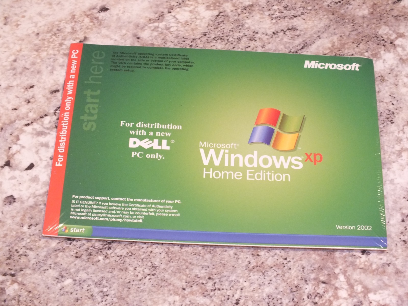 Vintage Microsoft Windows XP Home Edition Dell - Version 2002 - Factory Sealed