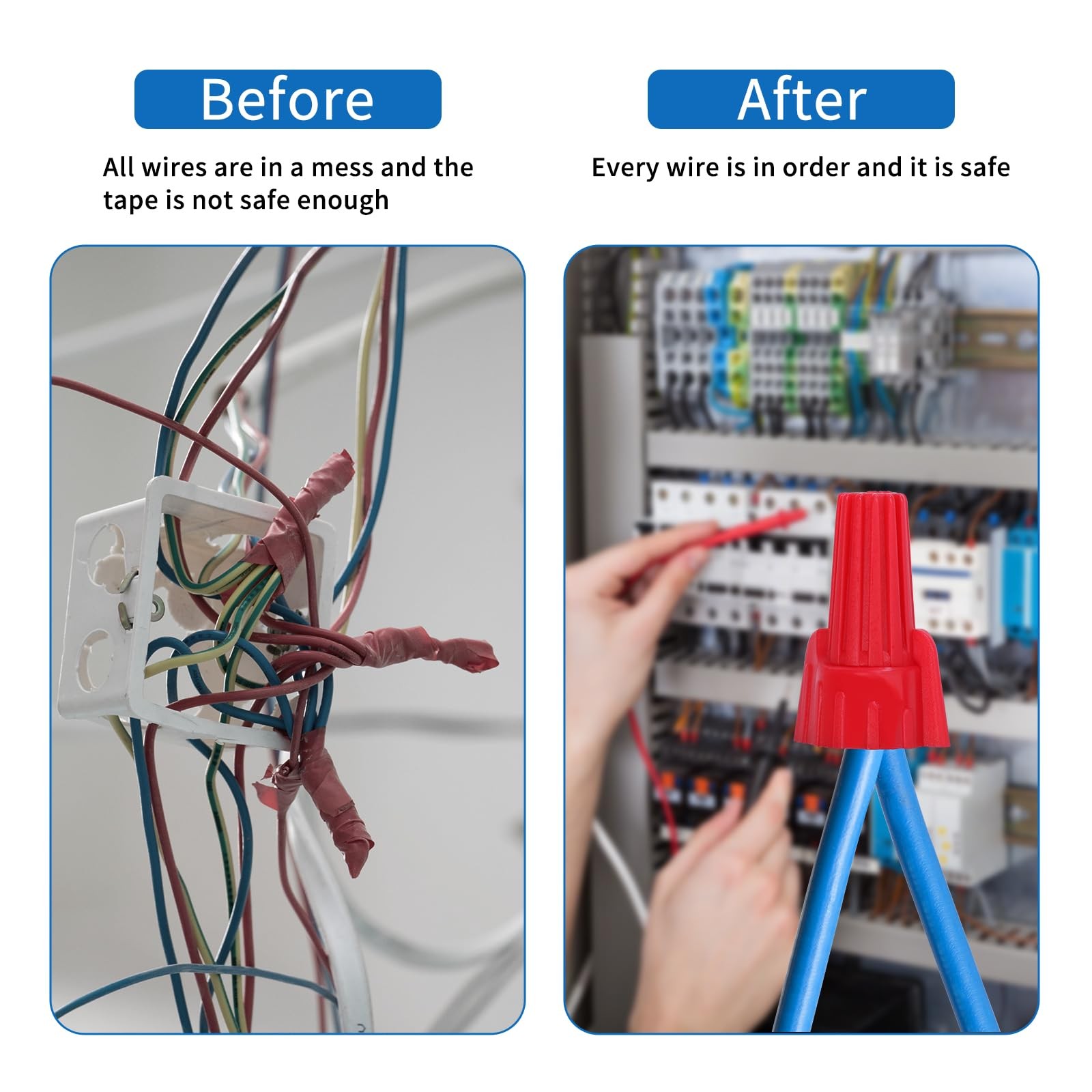 400PCS Red Wire Connectors Nuts, Winged Electrical Wire End Connectors Caps, ...