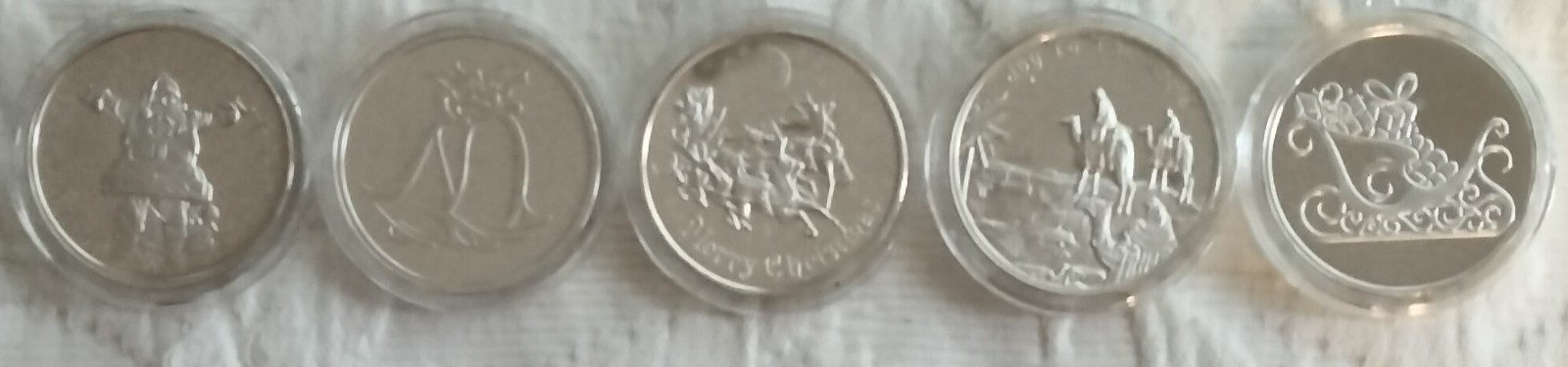5 ONE OZ HW MINTING HWMC FINE .999 SILVER COINS ROUND ORNAMENT SILVER BULLIONS