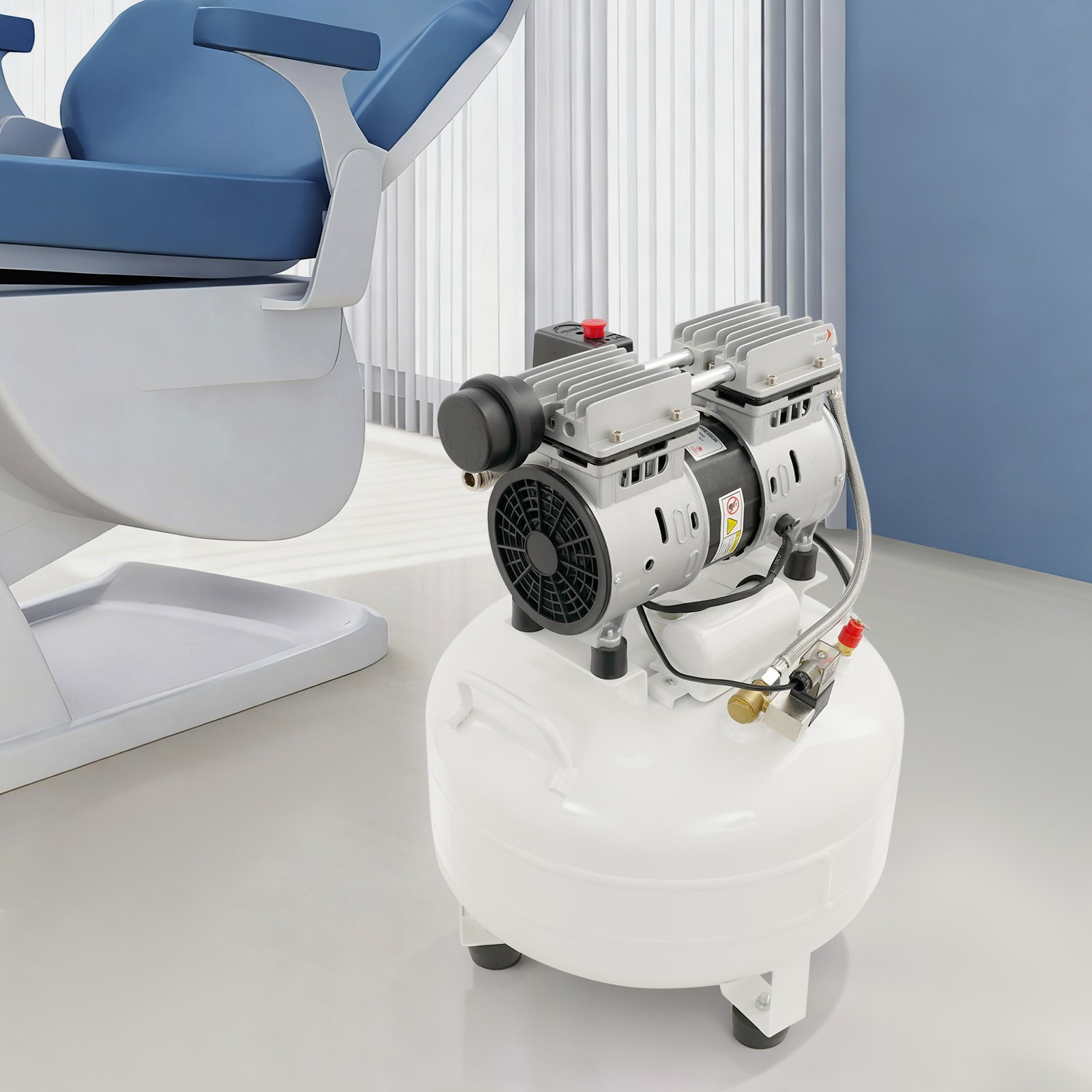 30L 3/4HP Dental Air Compressor Portable Air Compressor with Muffler 120PSI 110V