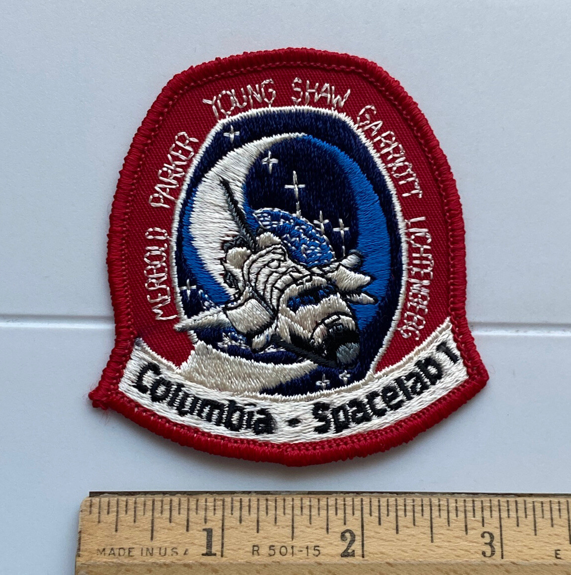 Spacelab 1 Columbia NASA Space Shuttle Mission Small Red Embroidered Patch