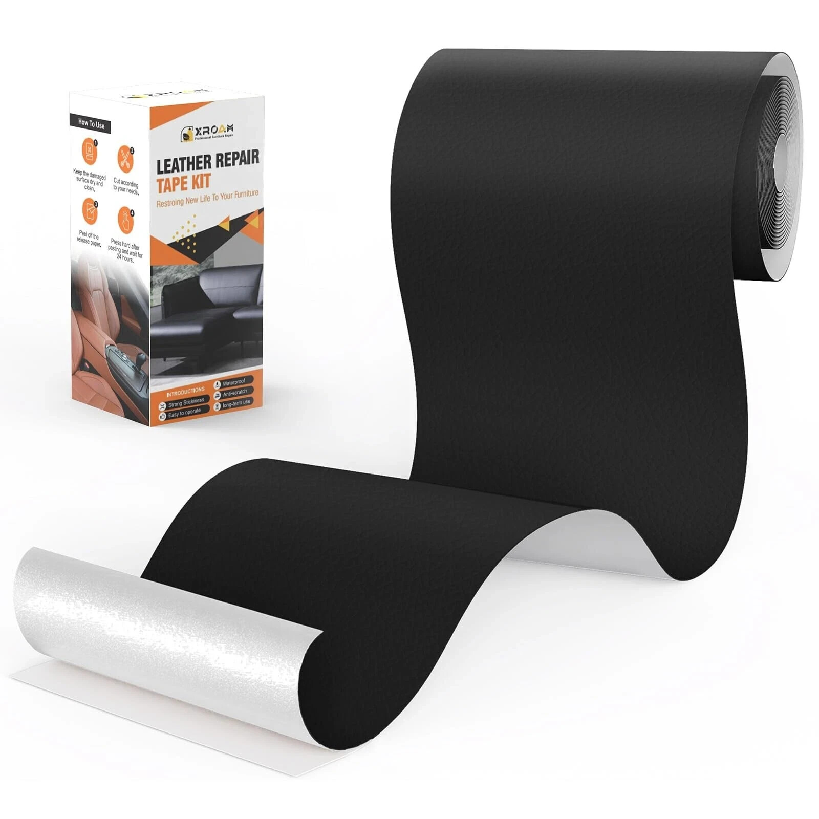 Leather Repair Tape, 4.7x63 inch Leather Patches for Furniture, Self Adhesive...
