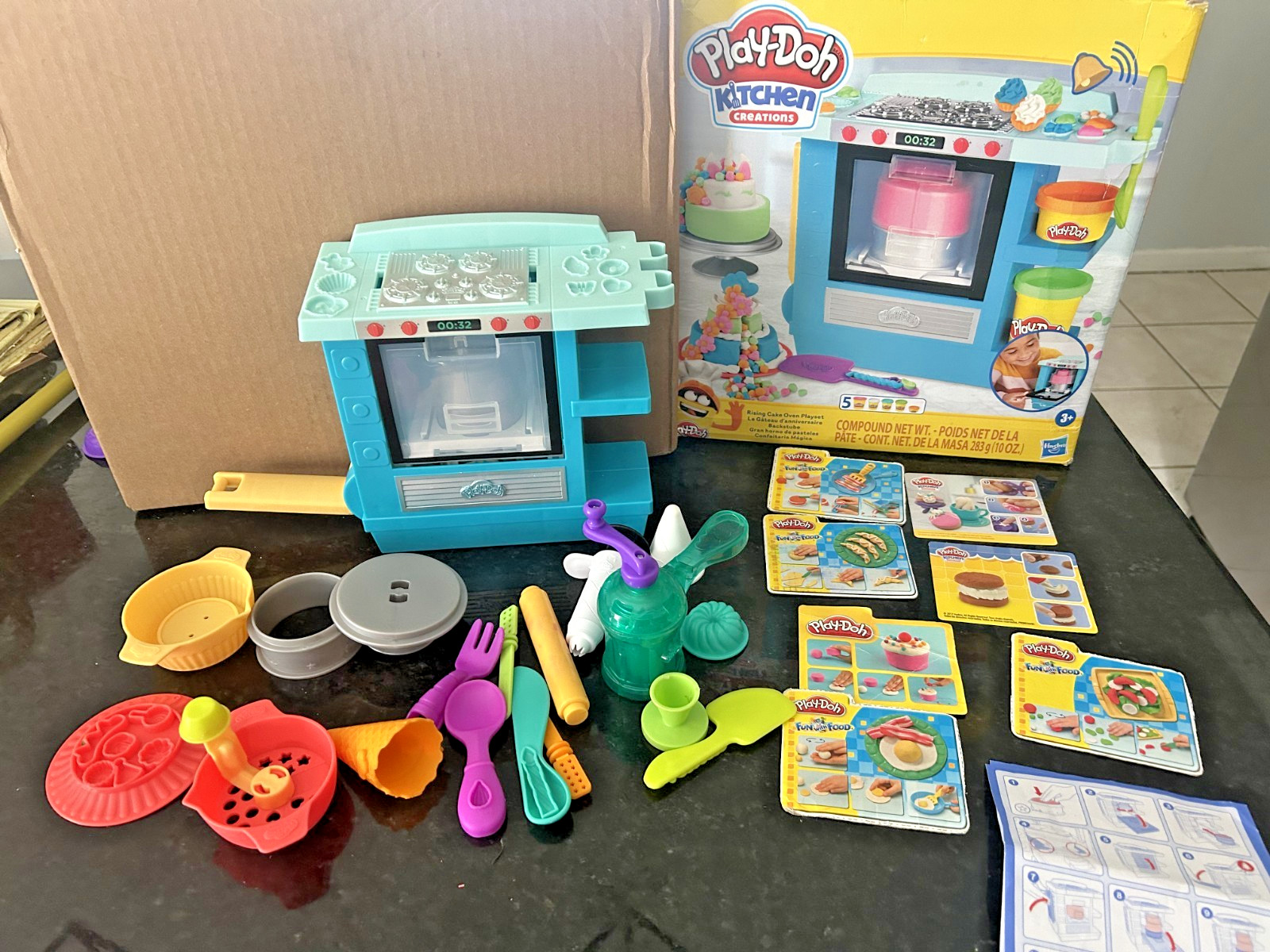 Play-Doh Kitchen Creations Playset w Box Accessories Tested Working NO Dough