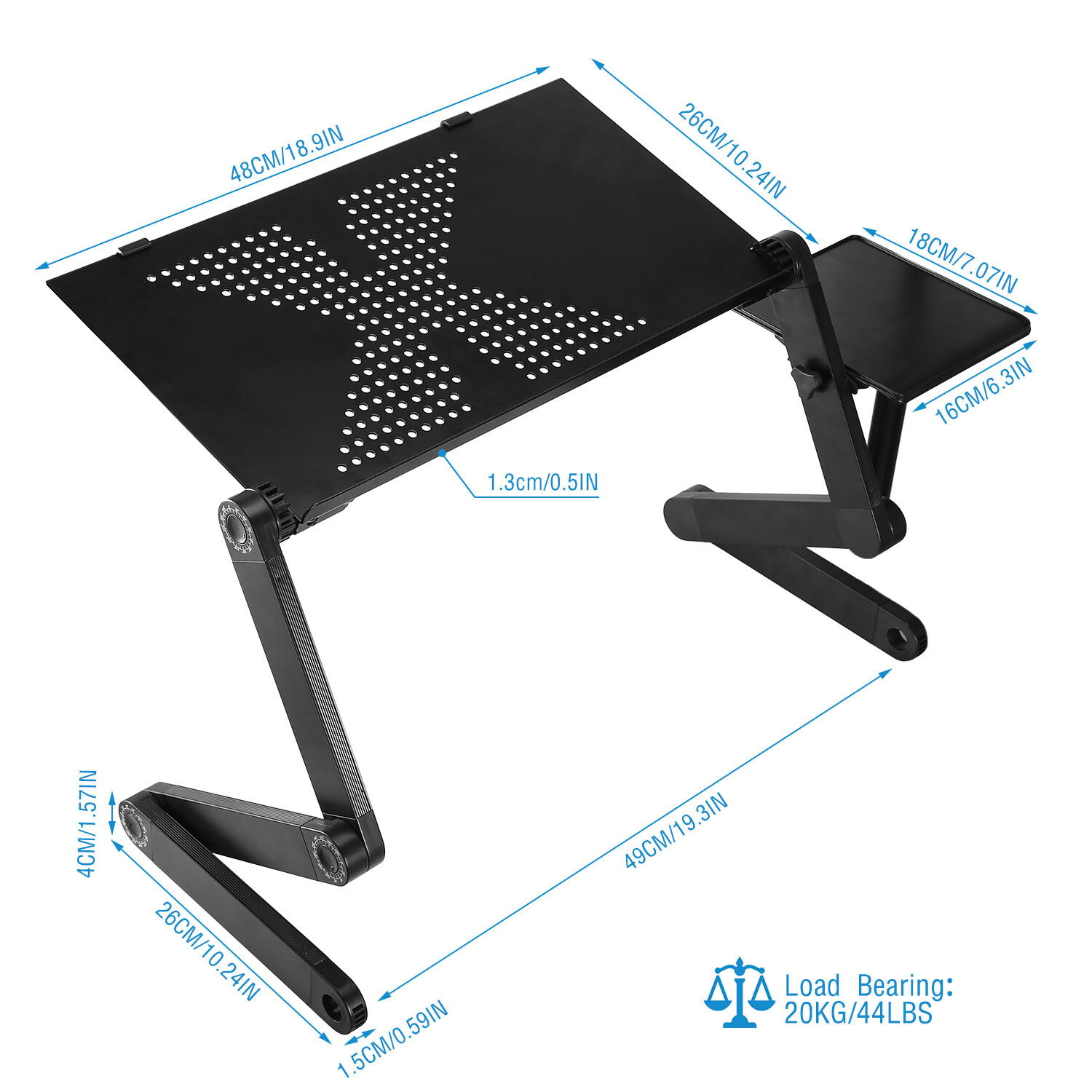 360° Adjustable Laptop Table Stand Lap Sofa Bed Tray Foldable PC Notebook Desk