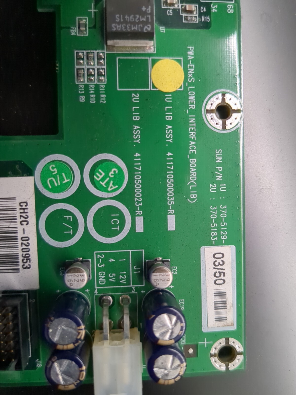 Sun Microsystems 371-0796-01 / 370-5129 Lower Interface Board