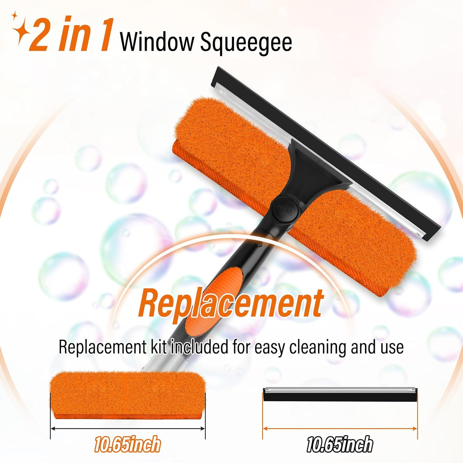 26FT High Window Cleaning Kit with Pole,2 in 1 Window Squeegee,5-20Ft Profession
