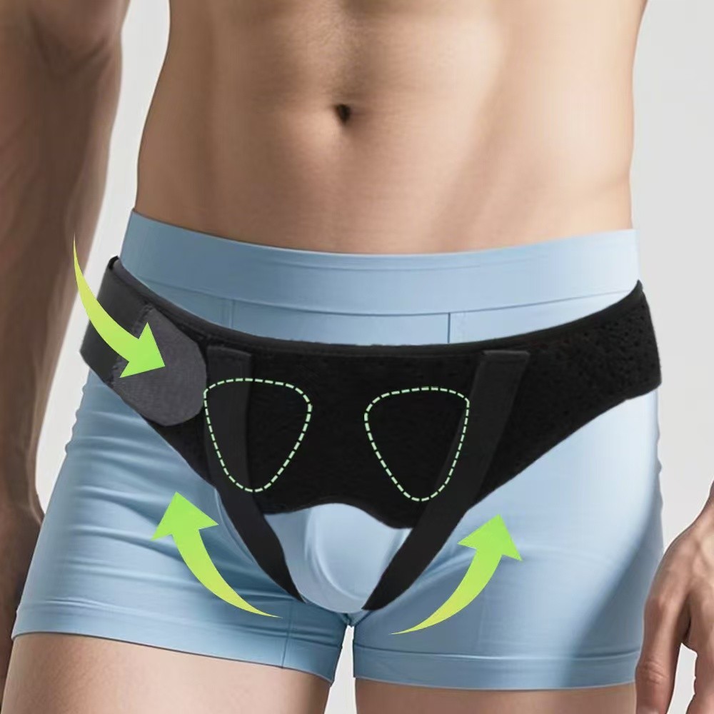 Men's Inguinal Hernia Belt with 2 Pads - Adjustable Groin Support for Left/Righ