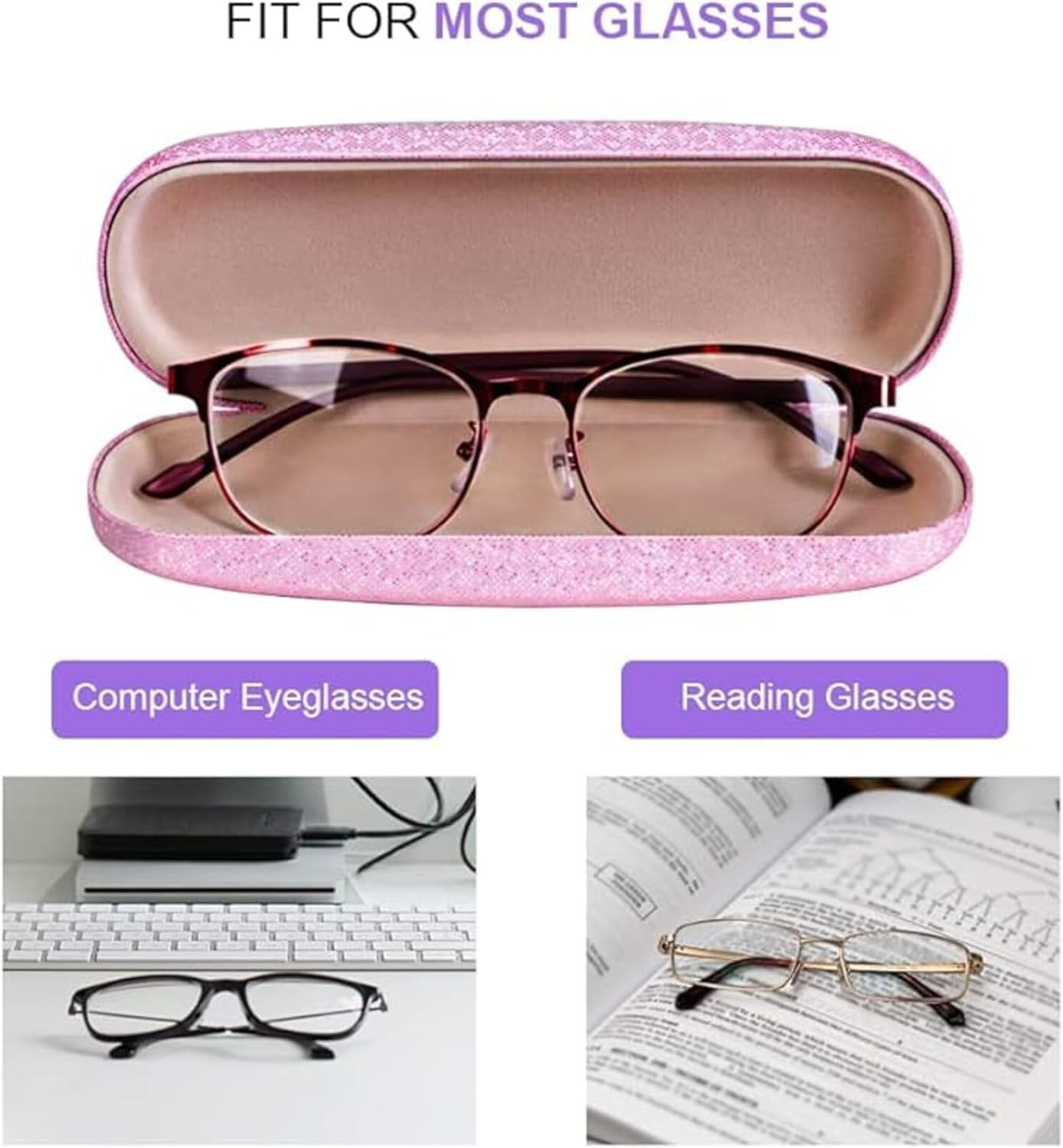 Eyeglasses Case,(4 Piece) Unisex Hard Shell Eyeglasses Cases Protective Case for