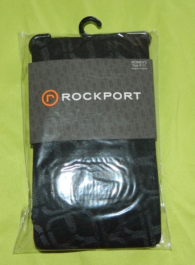 New Women Rockport  Fishnet Footed Tights Black Hosiery Size 9-11 O/S