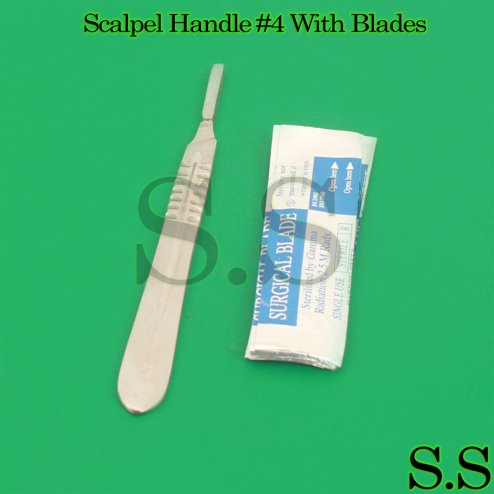 (Lot of 10) Scalpel Blades #22 with #4 Metal Handle Suitable for Dermaplaning