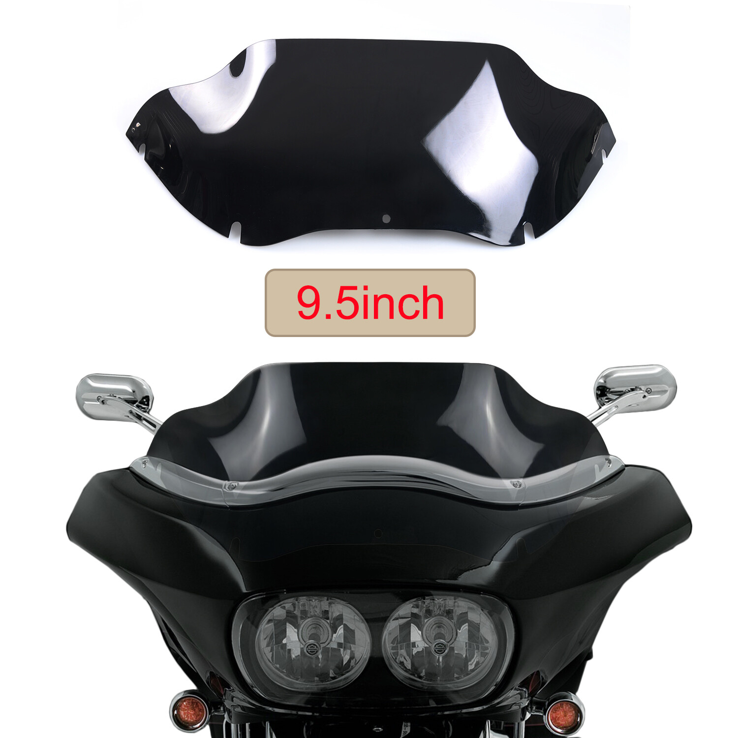 9.5'' Black Windshield Windscreen for Harley Road Glide EFI FLTRI 1998-2013