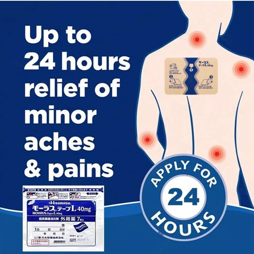 Hisamitsu Patches Mohrus Tape L 40mg Muscle Pain Relief Patches (FREE SHIPPING)