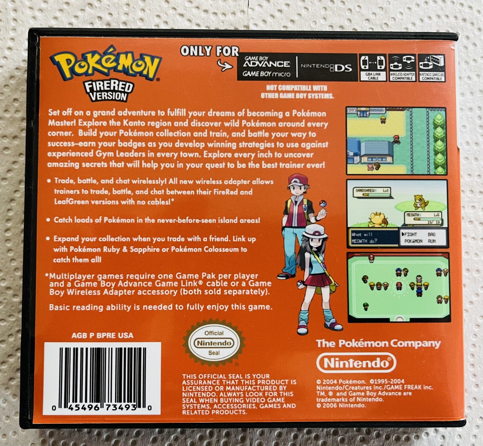Pokemon Fire Red Version Case Only Game Boy Box Pokémon Nintendo DS Case Sized