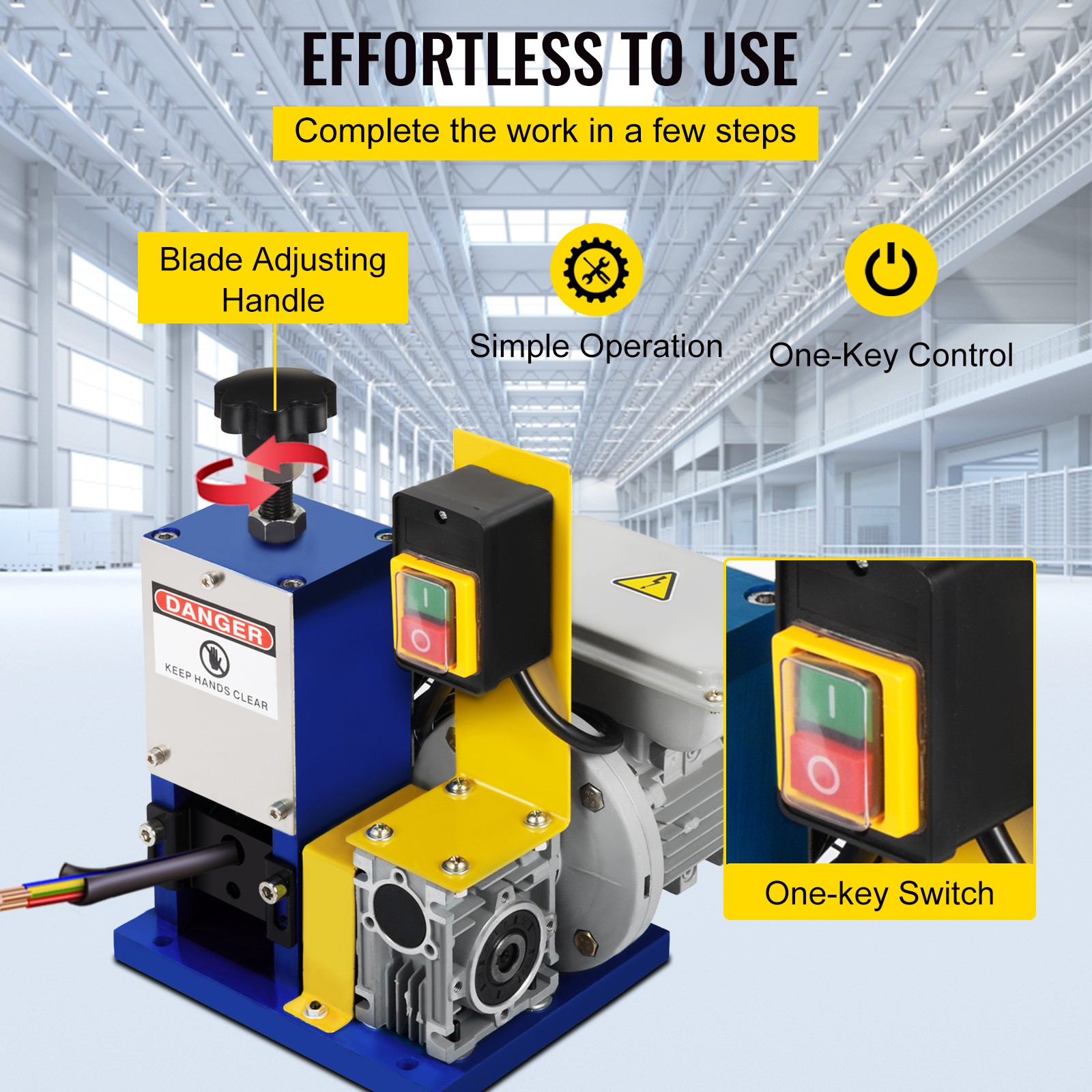 Uimoso Powered Electric Wire Stripping Metal Cable Stripper Machine copper scrap