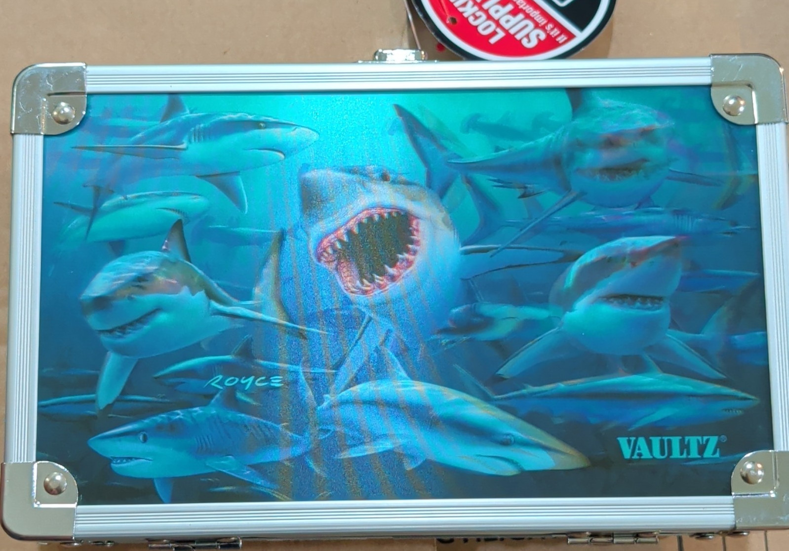 Vaultz Shark Lockbox with Key 8.25x5.5 Security Box Lock Box Safety Box NEW