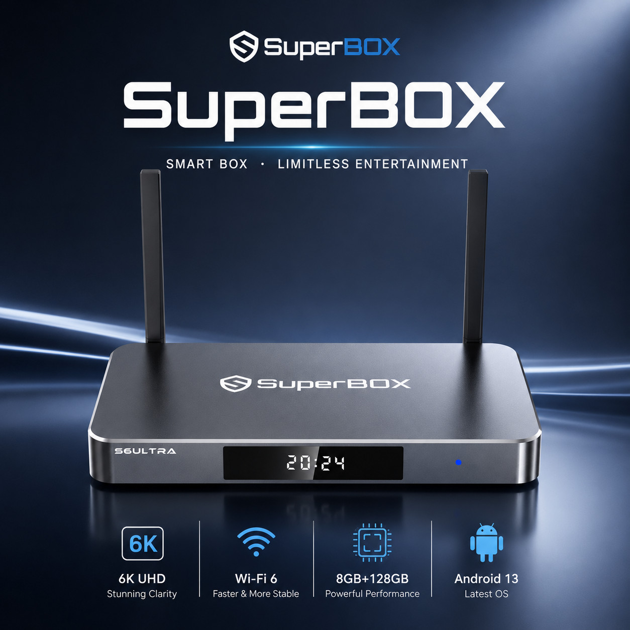 SuperBox S6 Ultra Streaming Media Player - Authorized Distributor -Ship Same Day