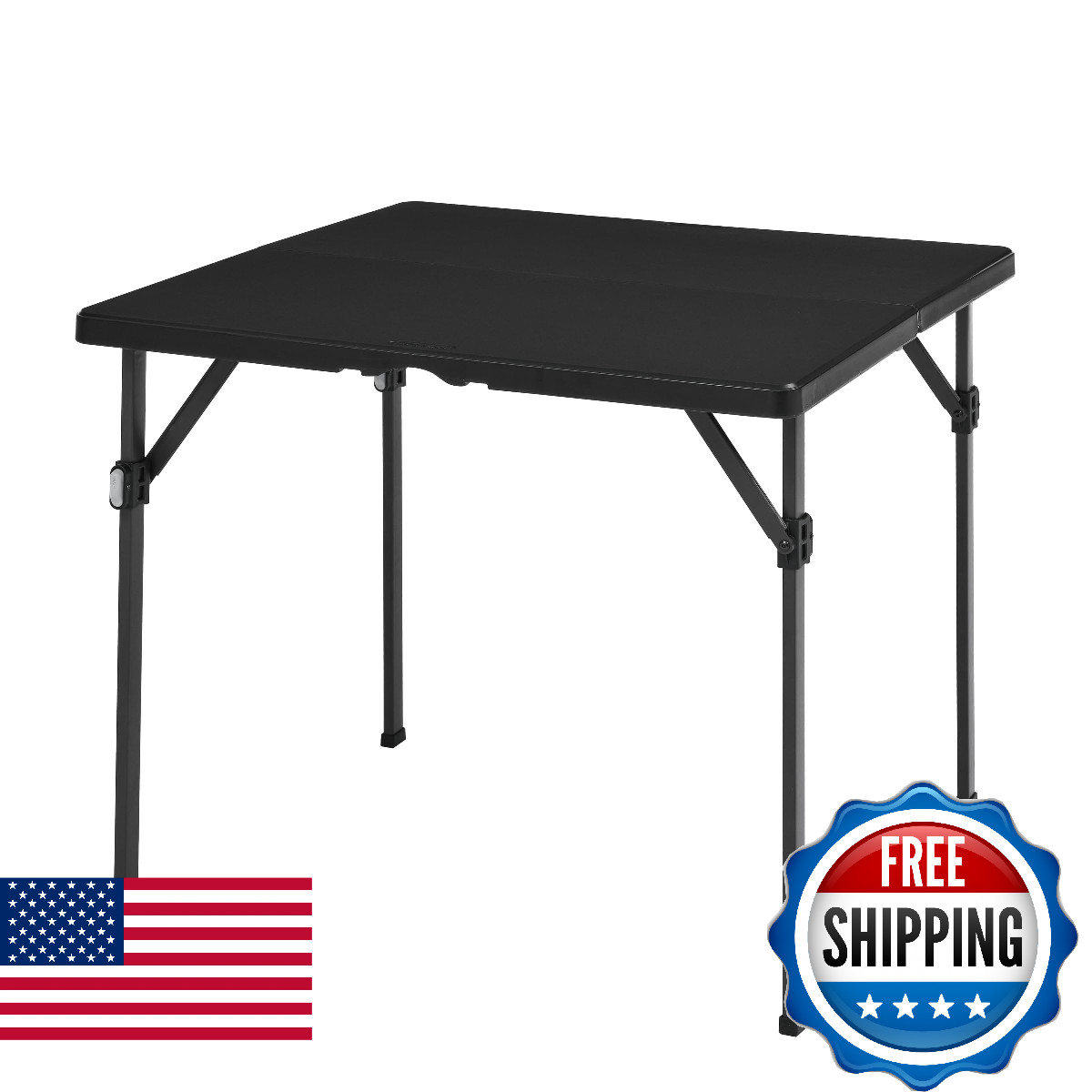 Amazon Basics 34" Square Dining Table - Black, 33.9x29.1x33.9 Inches