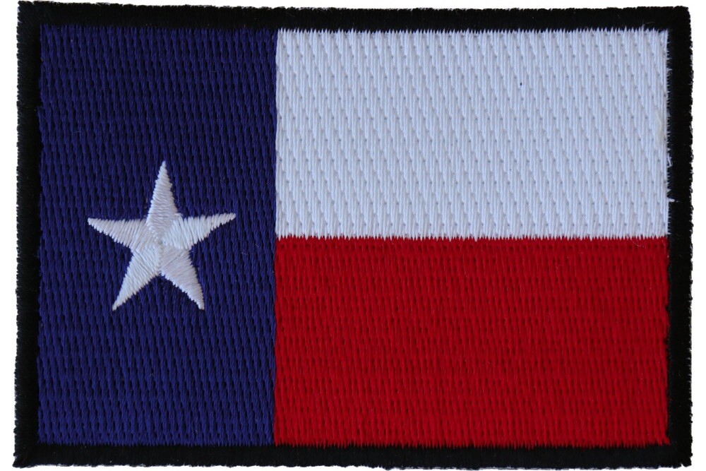 TEXAS FLAG BLACK BORDER LONESTAR STATE EMBROIDERED PATCH