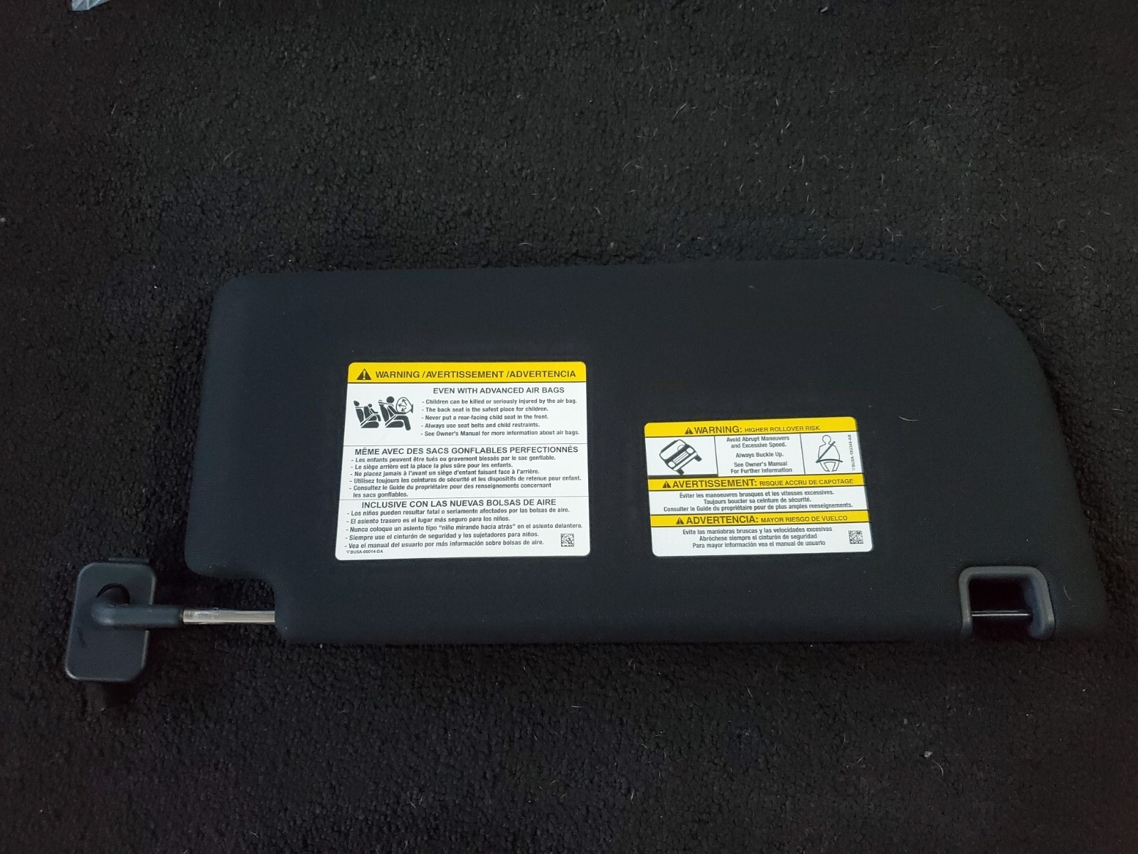 2015 2016 2017 18 19 20 Ford F-150 Sun Visor Left Driver Side Black OEM W/ Light