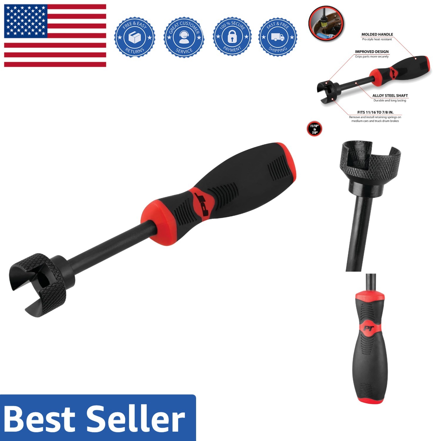 Professional Brake Spring Compressor Tool - Ideal for Medium Cars and Trucks