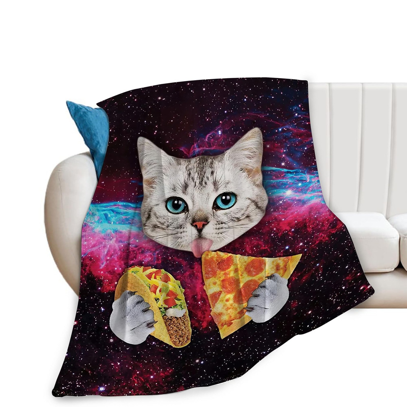 Funny Space Cats Sports Throw Blanket 40x50 inch Lightweight Soft Warm Cozy