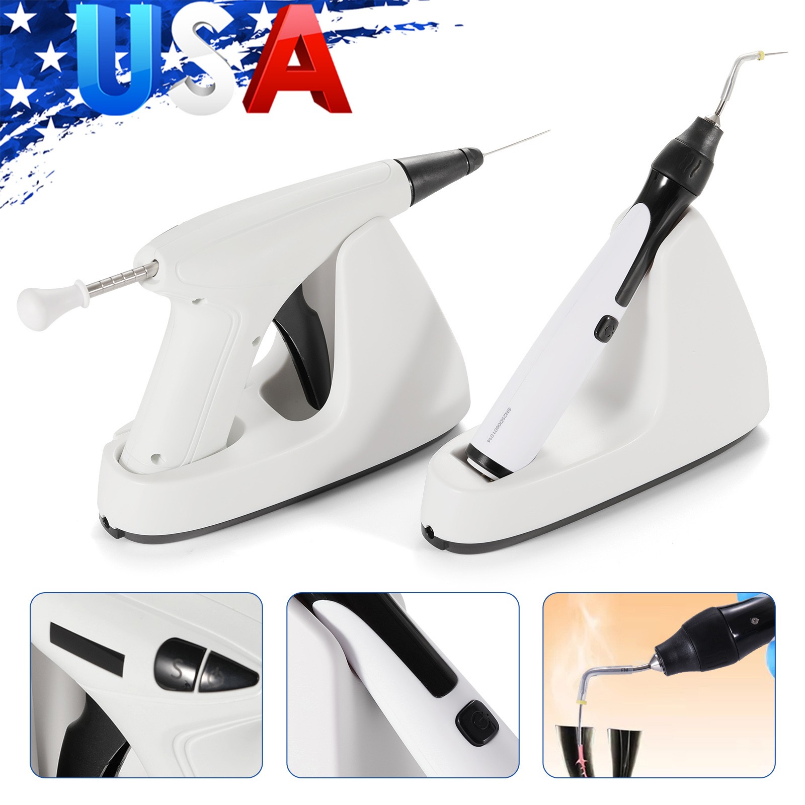 US Dental Endodontics Gutta Percha Obturation System Pen /Endo Heated Pen +Tips