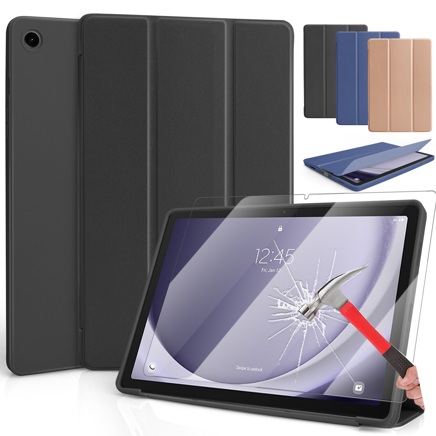 Case For Samsung Galaxy Tab A11+ 2025 11" Cover/ Tempered Glass Screen Protector