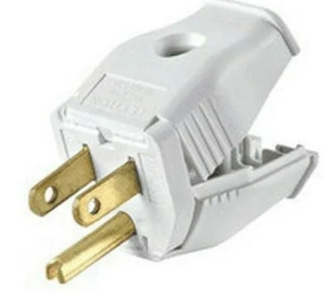 White 15a Plug, PartNo 3W101-WH, by Leviton, Single Unit