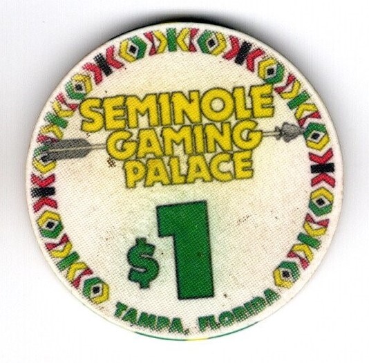 Vintage Casino Chip - $1, Seminole Gaming Palace, Tampa, FL