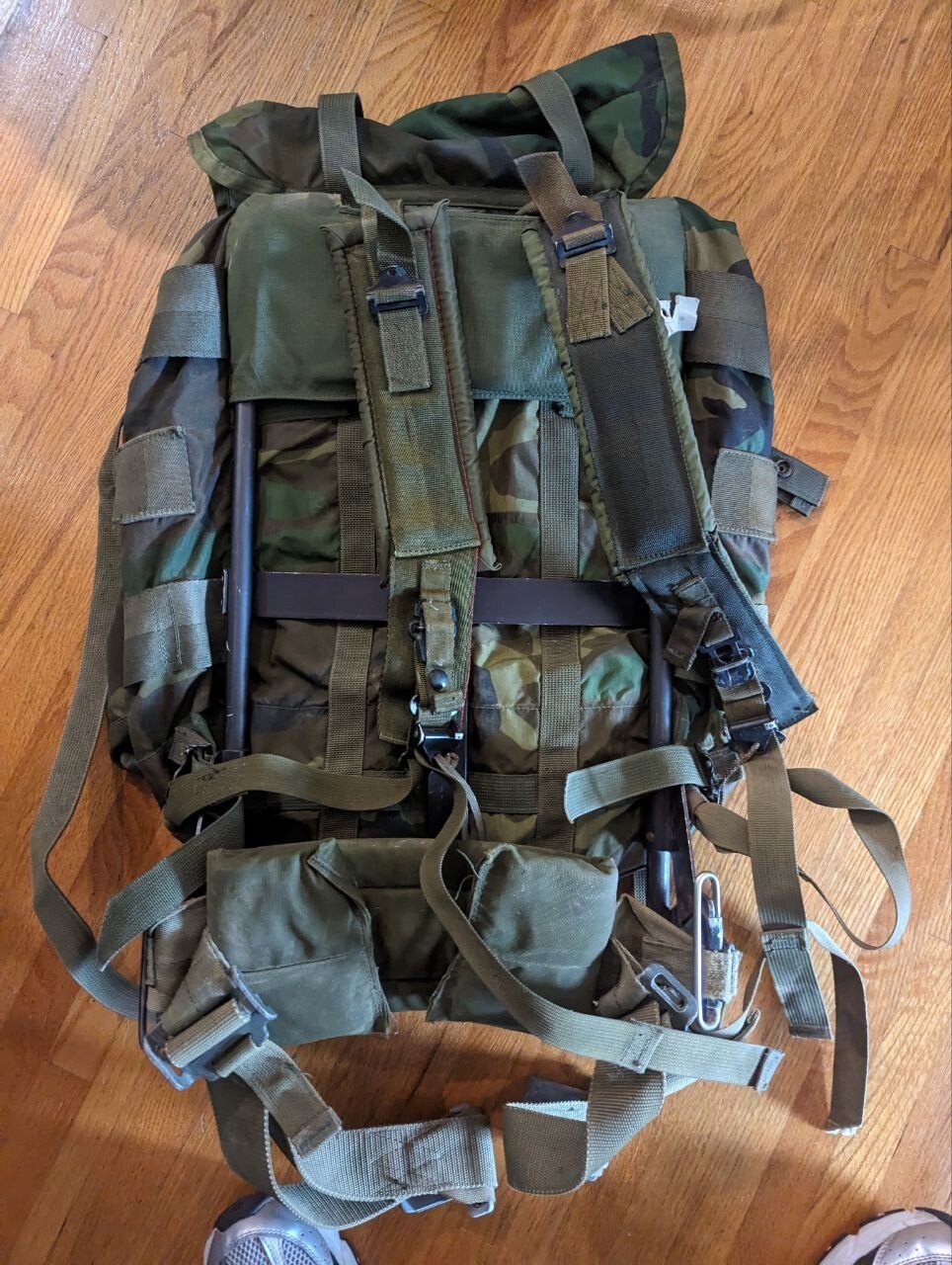 US Military Large Combat Nylon Field Pack with Frame Straps Army Green Bag