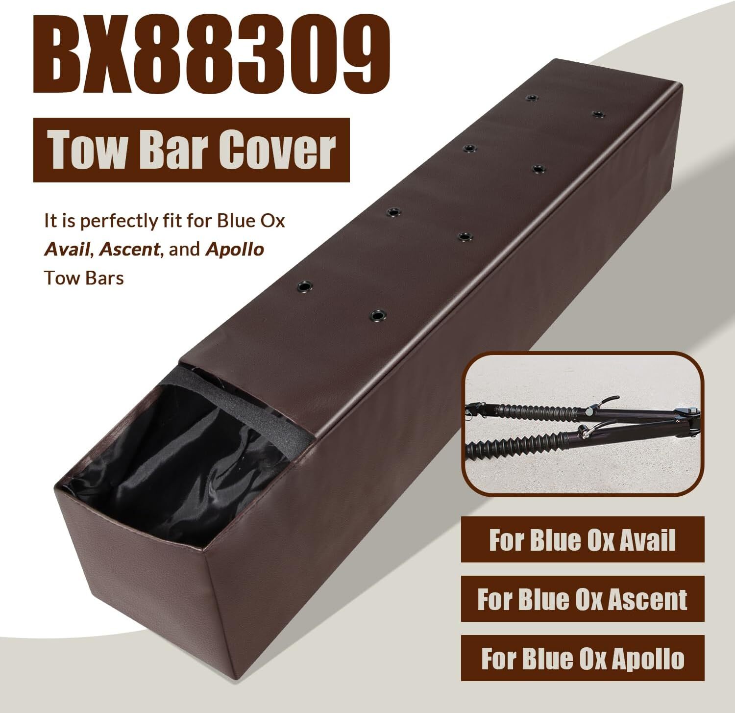 BX88309 For Blue Ox Avail BX7420/ Ascent BX4370/ Apollo BX7475 Tow Bar Cover