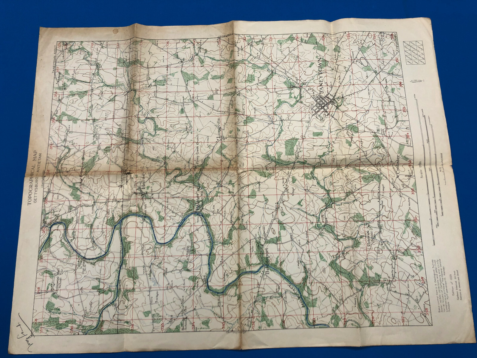 Topographical Map: Gettysburg - Antietam, 1925