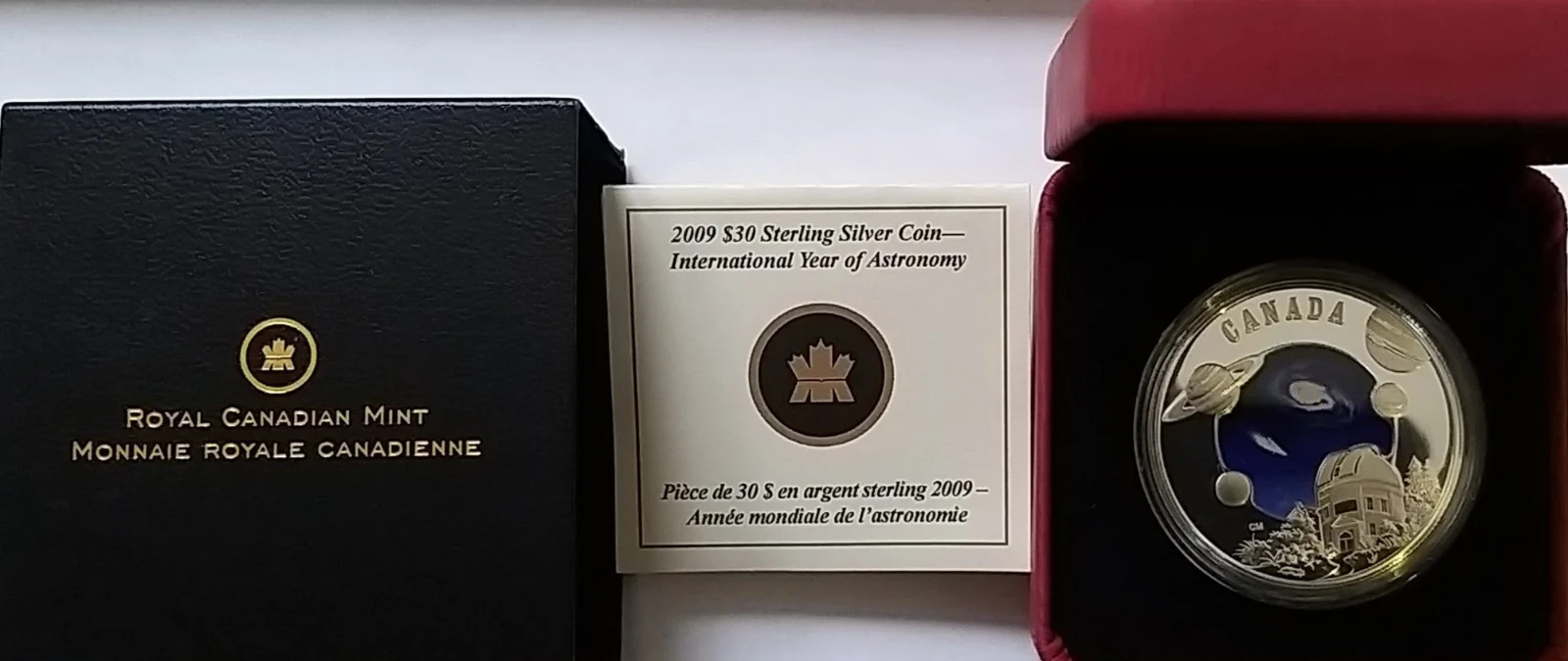 Canada 30 Dollars 2009 International Year of Astronomy Silver Coin