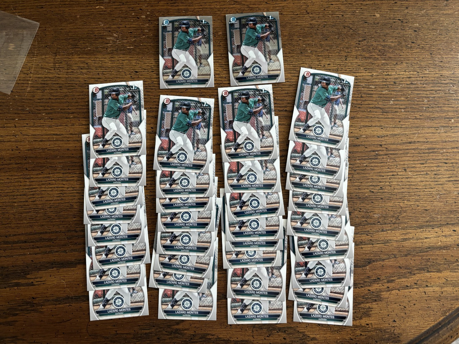 35x 2023 Bowman #BP-58 Lazaro Montes Seattle Mariners 1st Bowman & Chrome 35 car