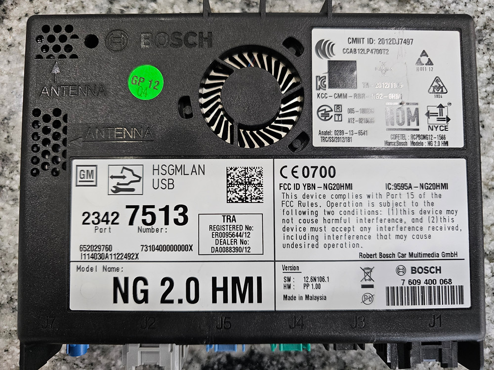 GM HMI Human Machine Interface NG 2.0 Control Module 23427513