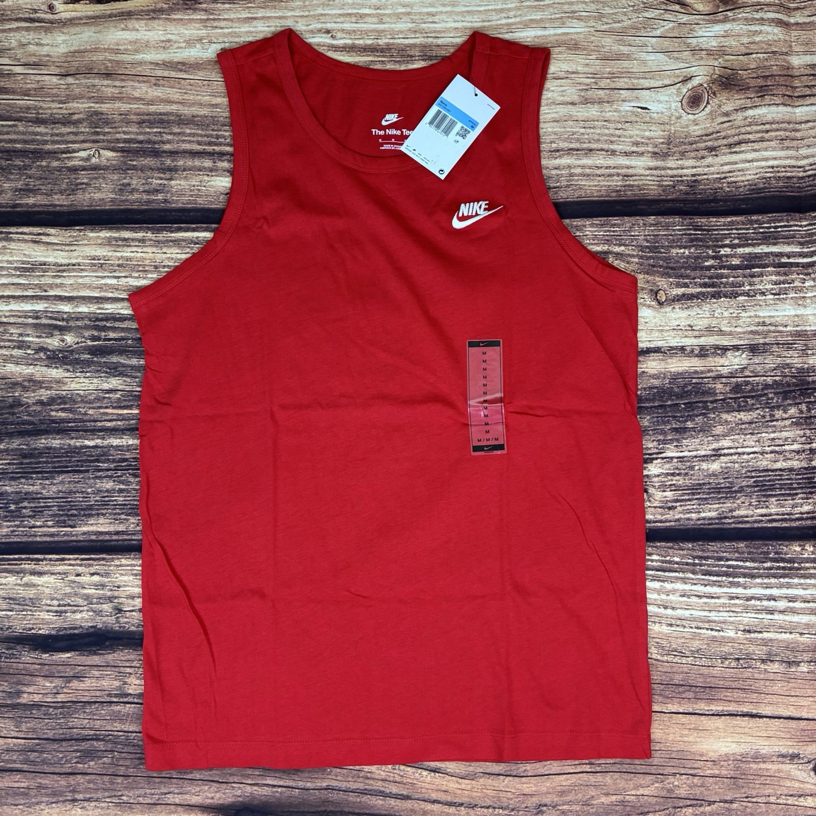 Nike Sportswear Club Mens Tank Top Size M University Red BQ1260-657 New