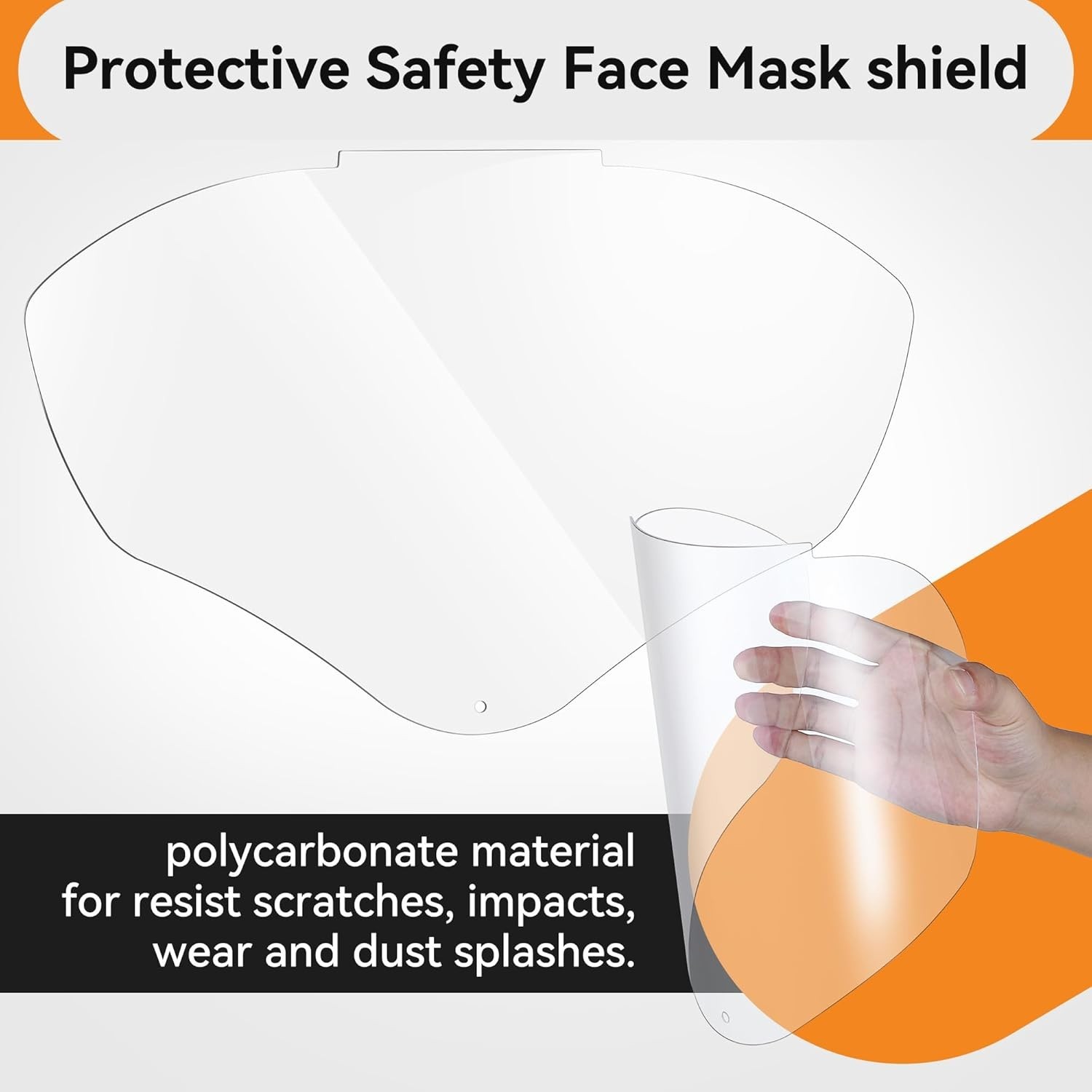 Impact-Resistant Polycarbonate Face Shield Replacement for Various Activities