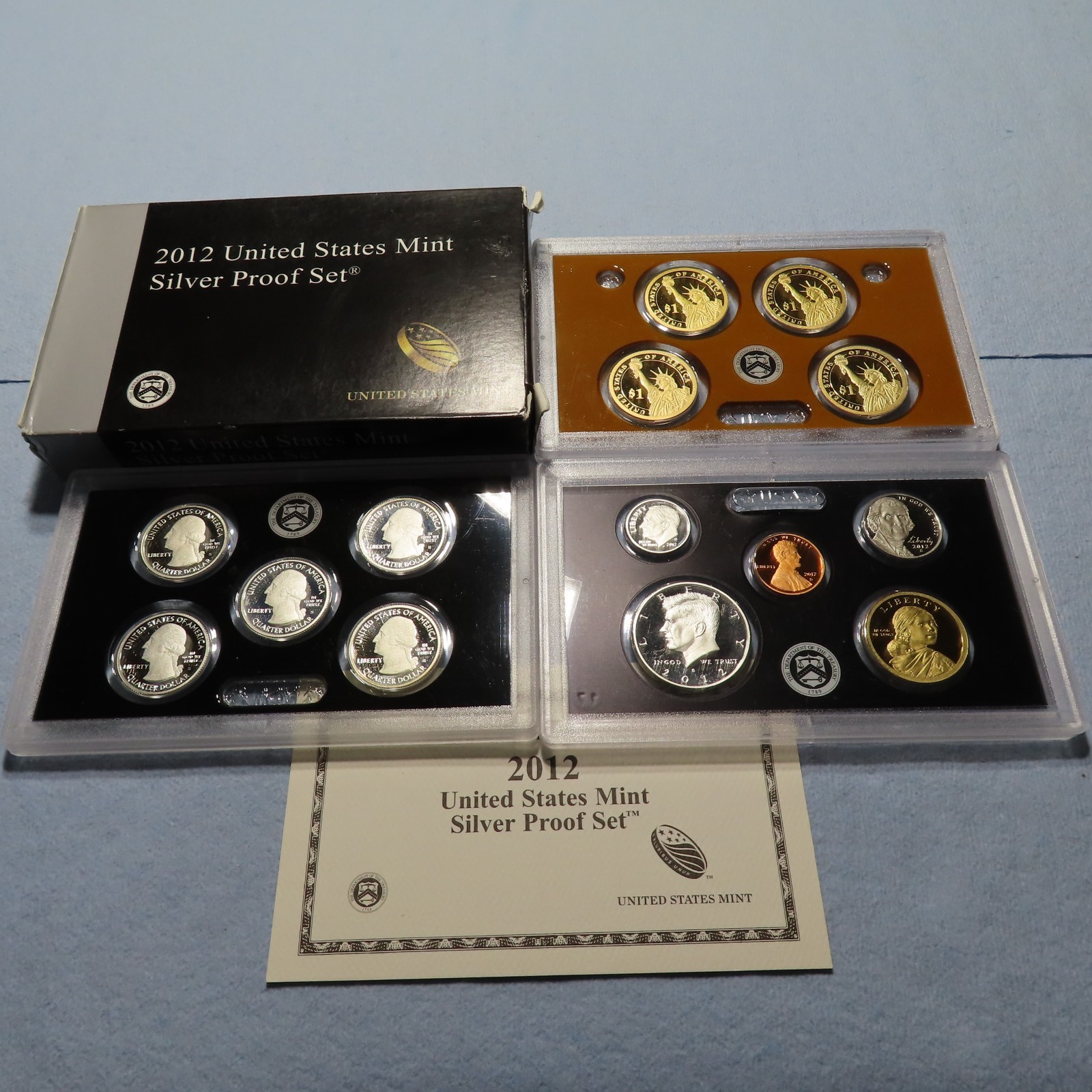2012 S UNITED STATES MINT 14 COIN SILVER PROOF SET W/ BOX & COA
