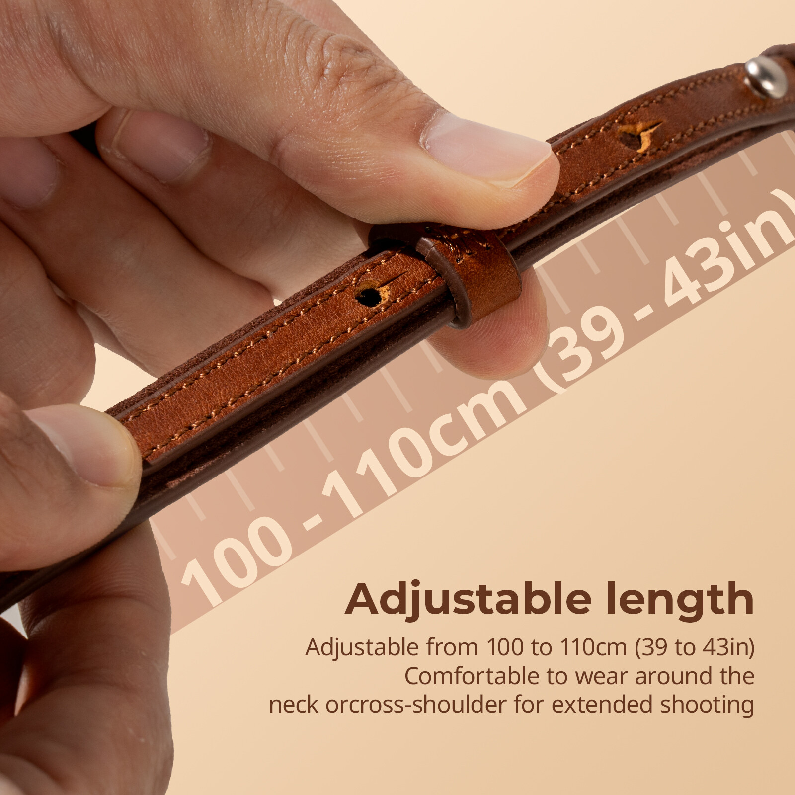 SmallRig Universal Leather Camera Shoulder Strap (Brown) for DSLR 5209
