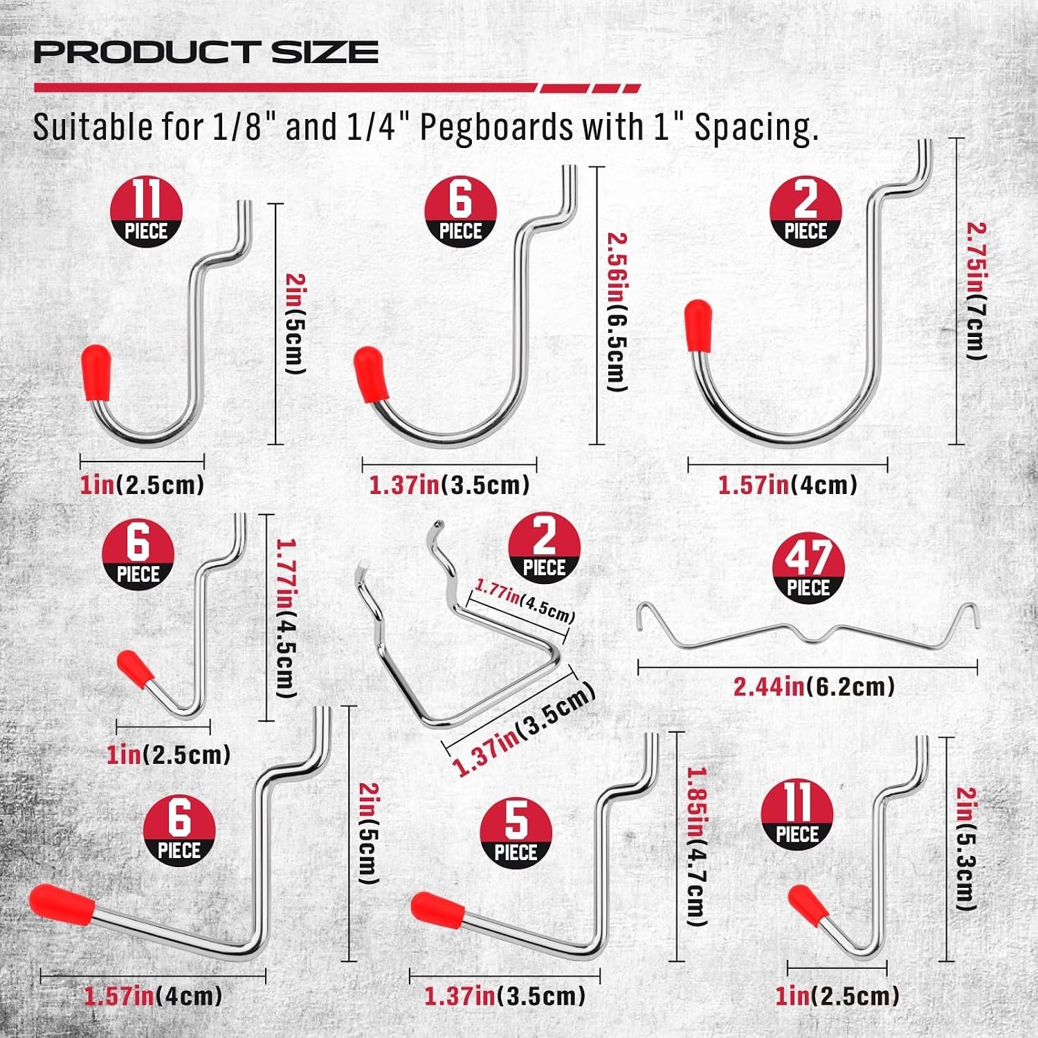 Ultimate 121-Piece Pegboard Hooks Set, Pegboard Accessories with Metal Hooks,...