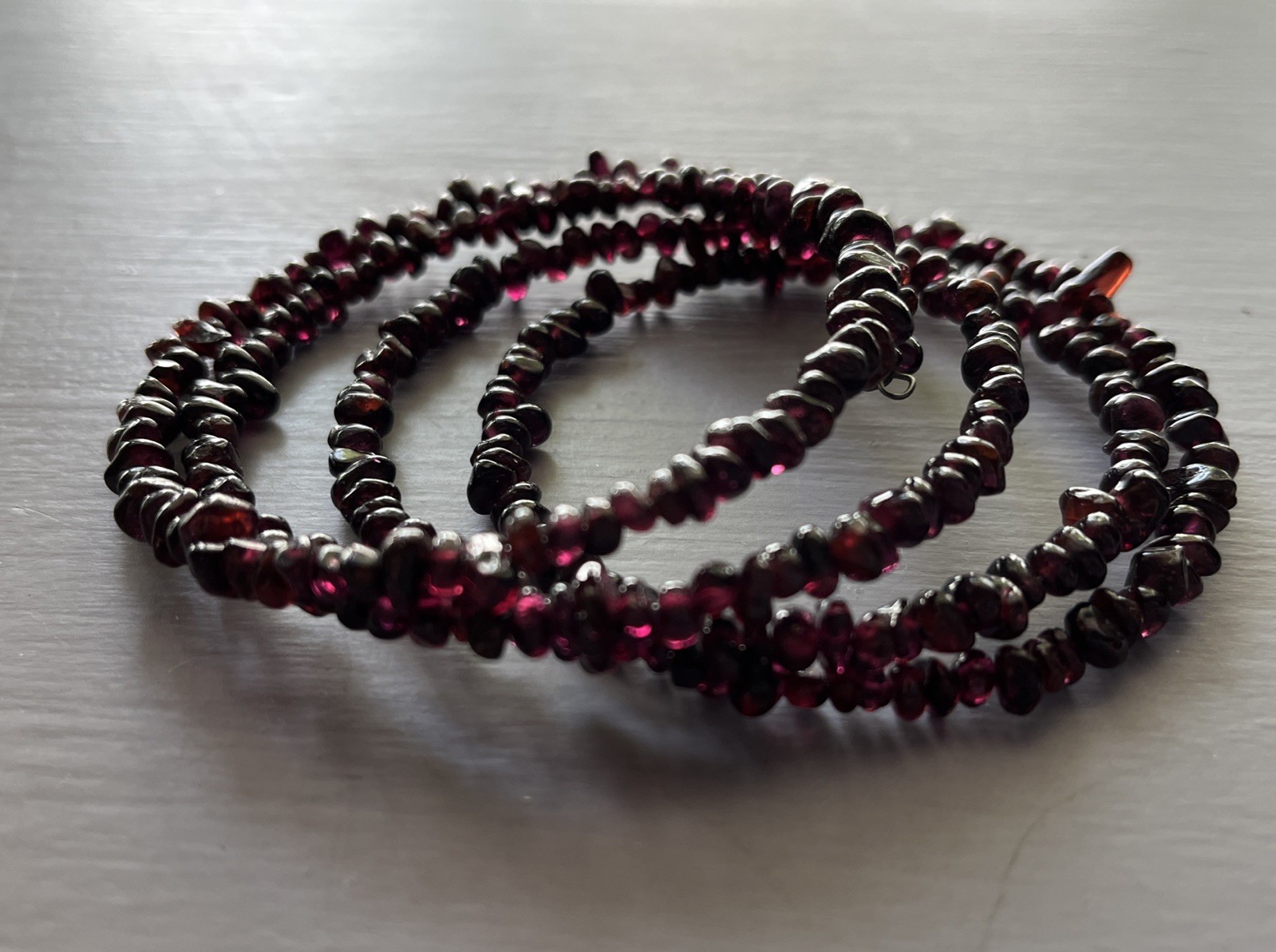 Garnet Memory Wire Bracelet