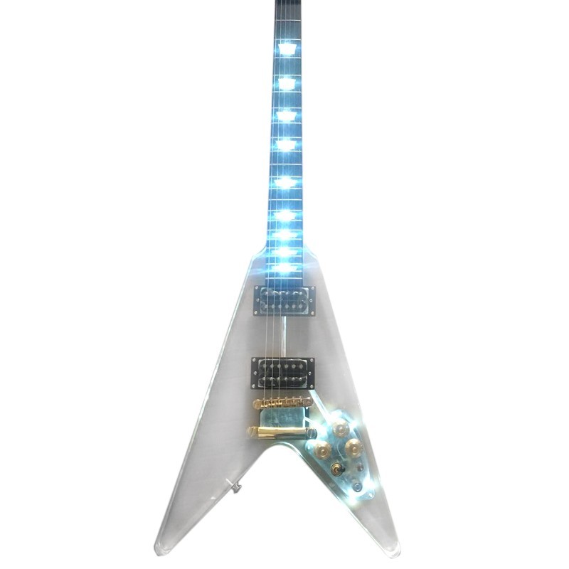 Acrylic  Electric Guitar White Light Rosewood Fingerboard