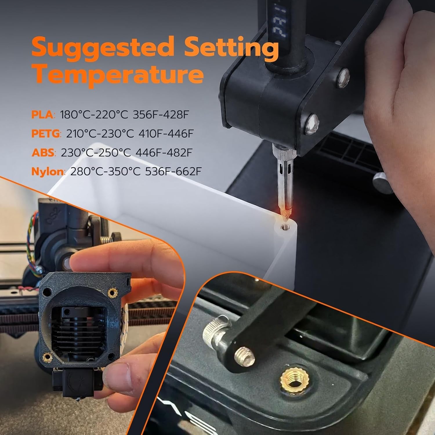 Vertical Heat Set Insert Tool Press for Plastic Parts & 3D Print Components |...