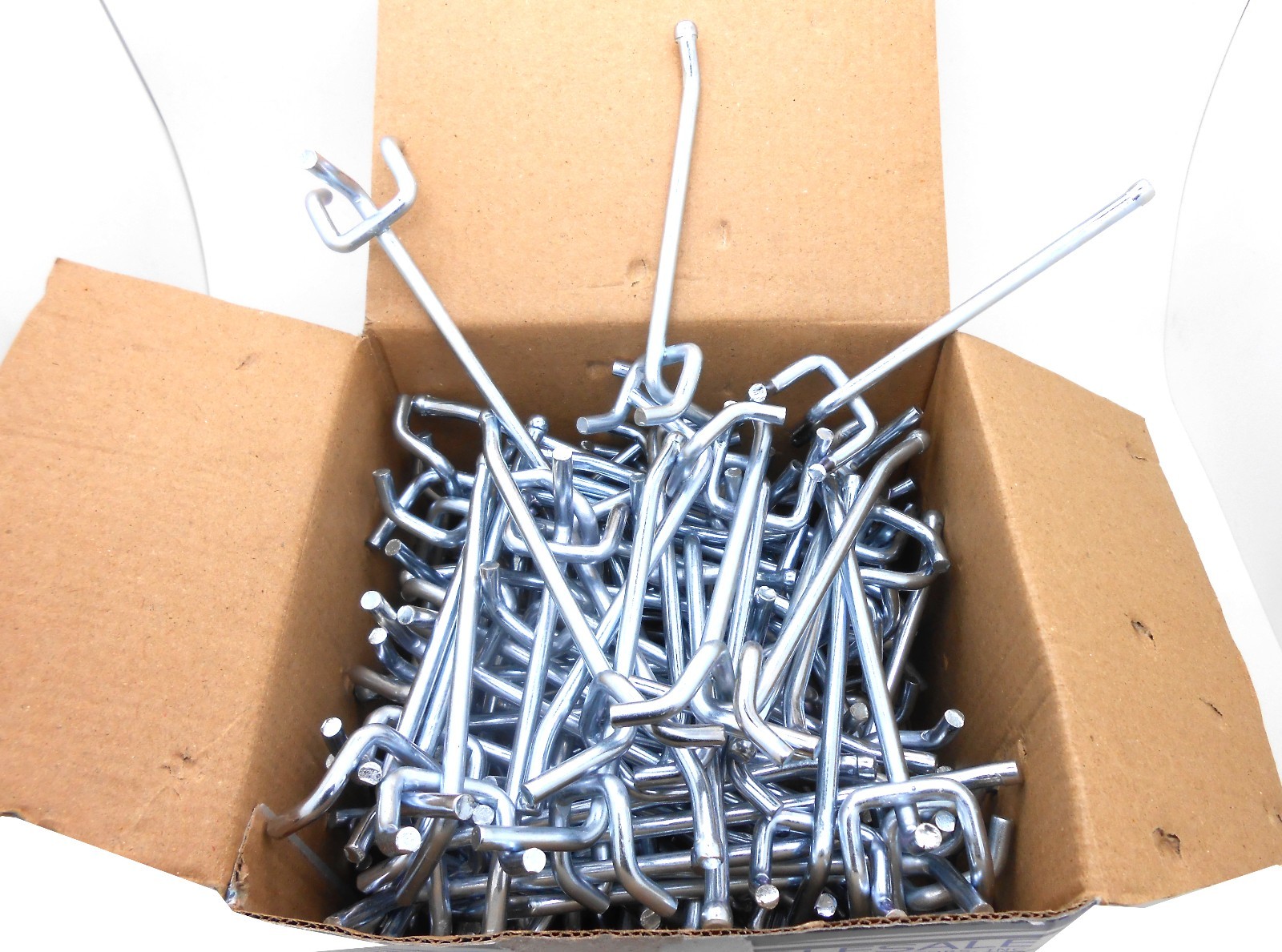 100pcs 6" x 1/4" PEG BOARD HOOKS Shelf Hanger Kit Garage Storage Hanging Set