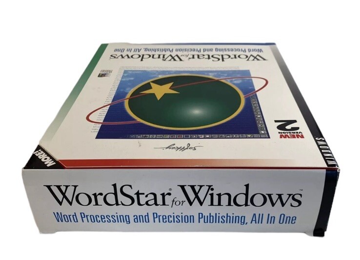 NEW SEALED WordStar For Windows Version 2 Windows 3.1 / 95 Big Box PC Word Proc.