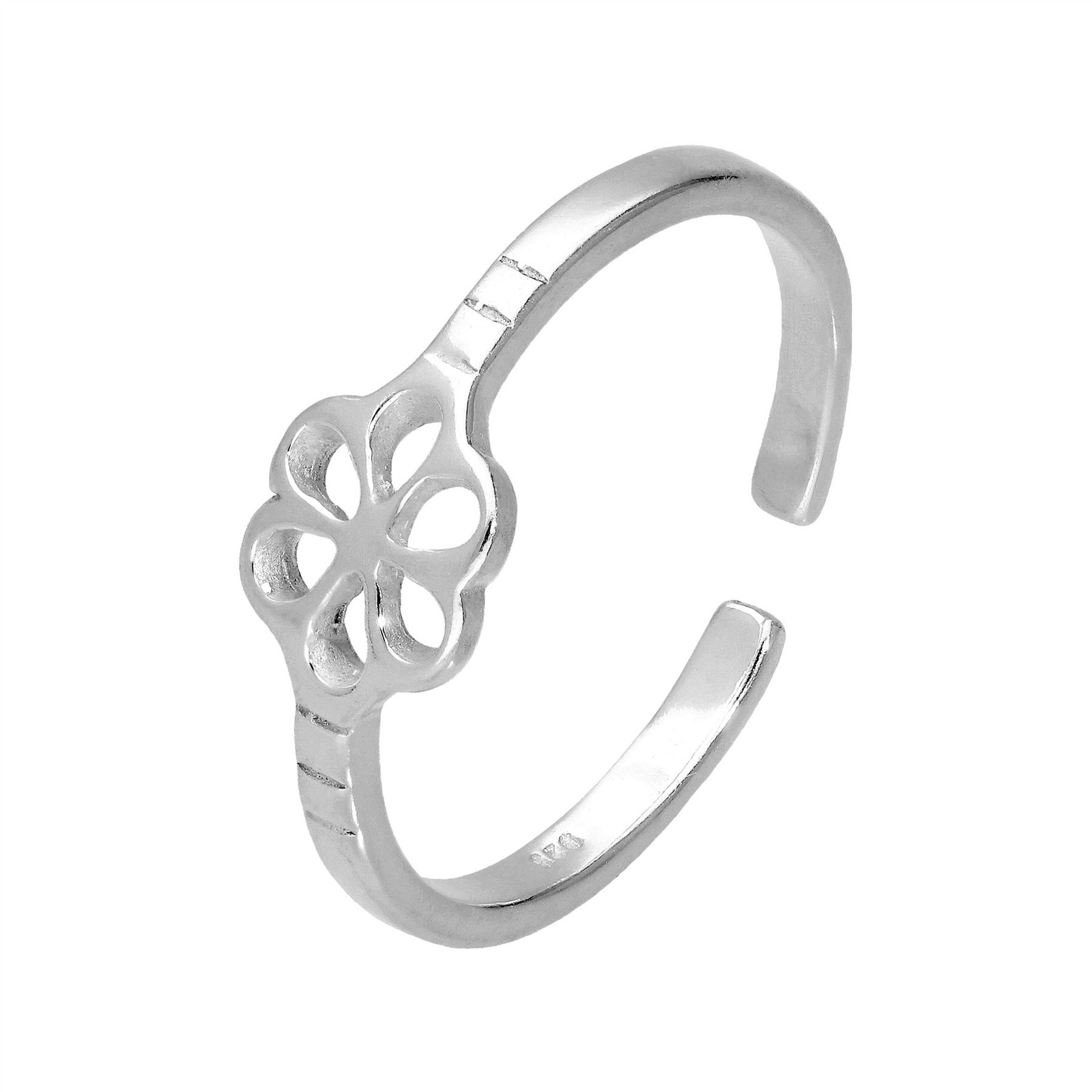 Sterling Silver Flower Adjustable Toe Ring Flowers Plants Daisy