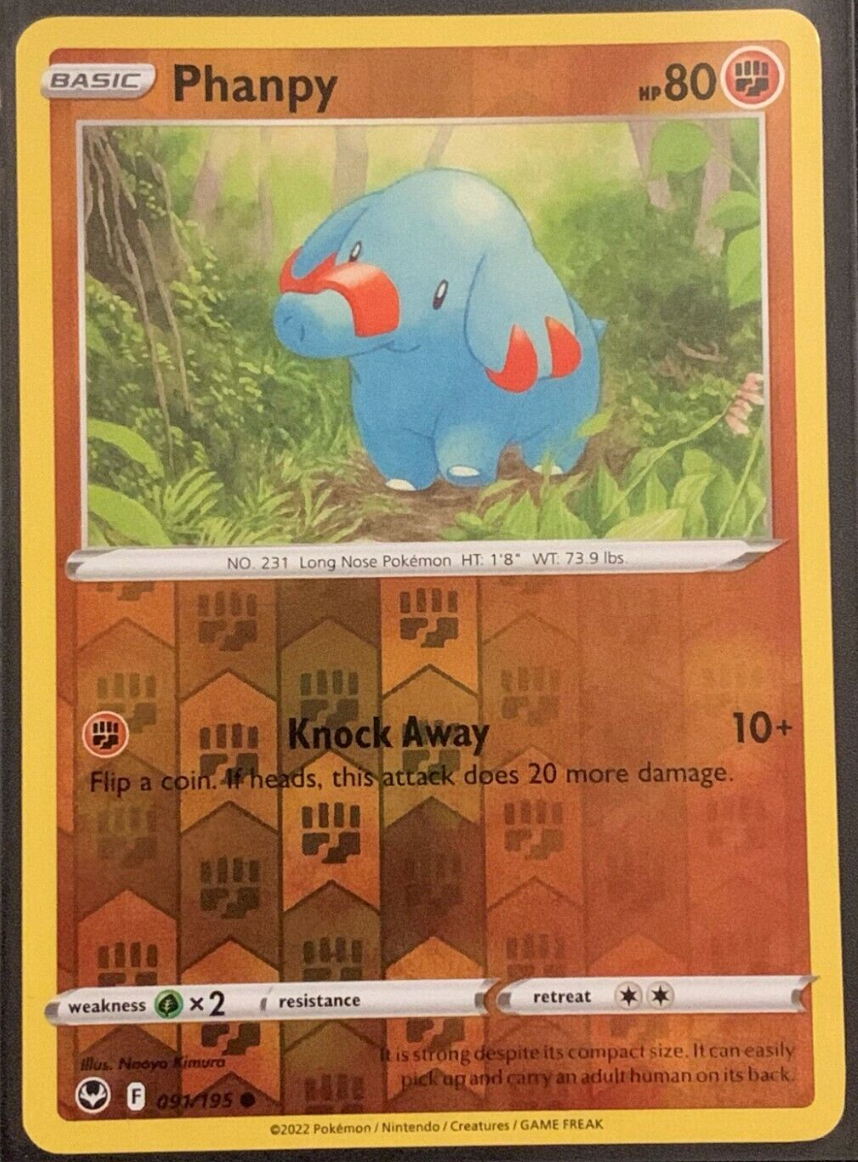 Phanpy - 091/195 - REVERSE HOLO - Silver Tempest - Pokemon - NM/M